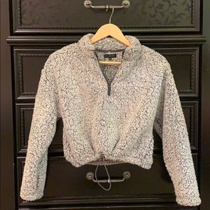 PacSun LA Hearts Cropped & Cinched Sherpa Top